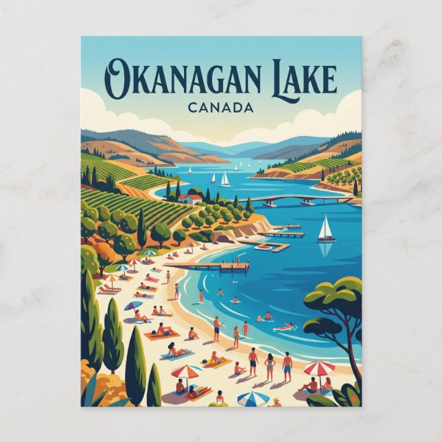 Postal Lago Okanagan Canadá (Anverso)