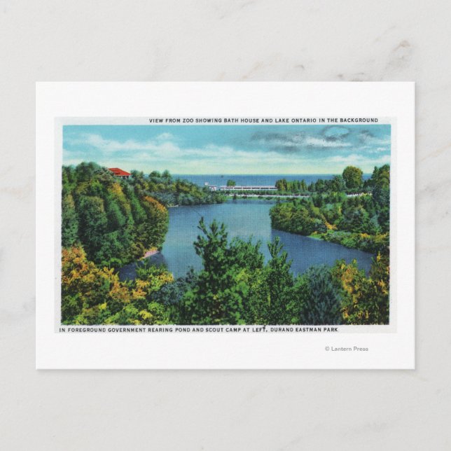 Postal Lago Ontario y Parque Durand Eastman (Anverso)