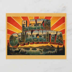 Postal Lago Ouachita Arkansas Lago de Agua Cristalina Art