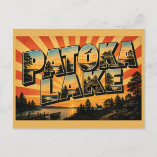 Postal Lago Patoka Indiana Embalse Forest Lake Arte