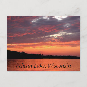 Postal Lago Pelican Sunset, Wisconsin
