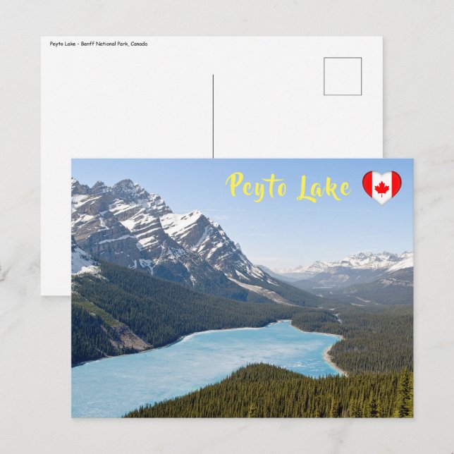 Postal Lago Peyto - Parque Nacional Banff, Alberta, Canad (Anverso / Reverso)