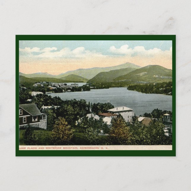 Postal Lago Placid, Adirondacks, NY 1917 Vintage (Anverso)