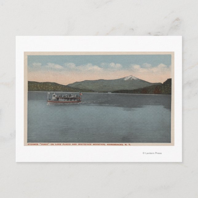 Postal Lago Placid, NY - Vista de Doris Steamer (Anverso)