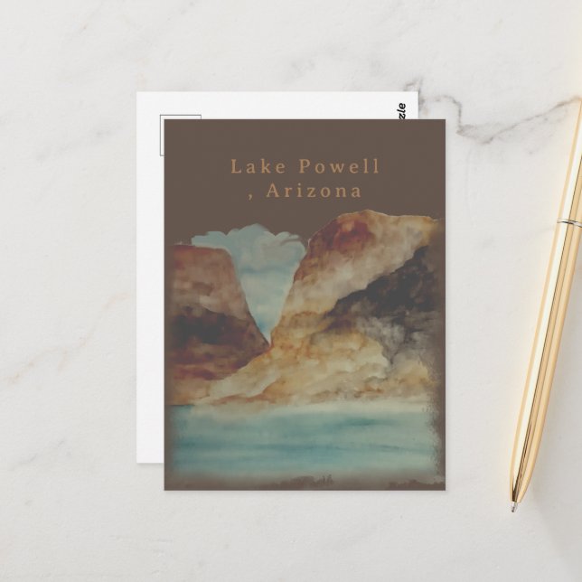 Postal Lago Powell Arizona (Anverso/Reverso In Situ)