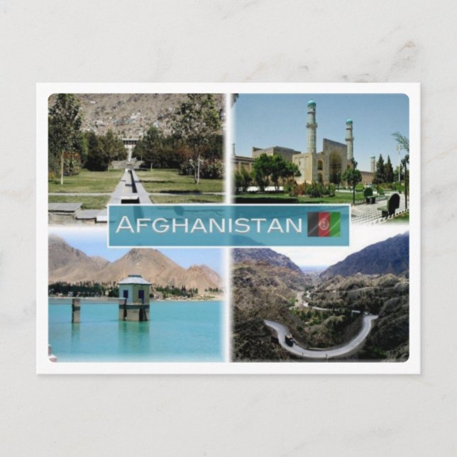 Postal Lago Qargha - Jardín Babur (Anverso)