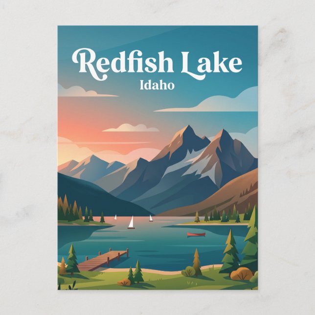 Postal Lago Redfish EE. UU. (Anverso)