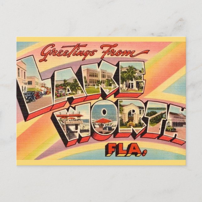 Postal Lago Retro Worth Florida (Anverso)