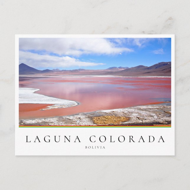 Postal Lago Rojo, Laguna Colorada en Bolivia (Anverso)