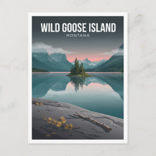 Postal Lago Saint Mary e Isla Wild Goose Montana