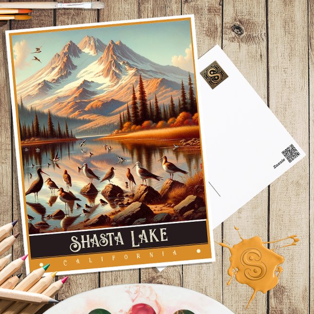 Postal Lago Shasta, California | Pintura de época (Subido por el creador)