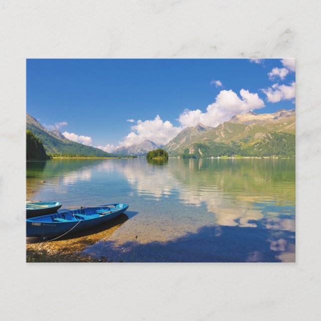 Postal Lago Sils, en Graubünden, Suiza (Anverso)