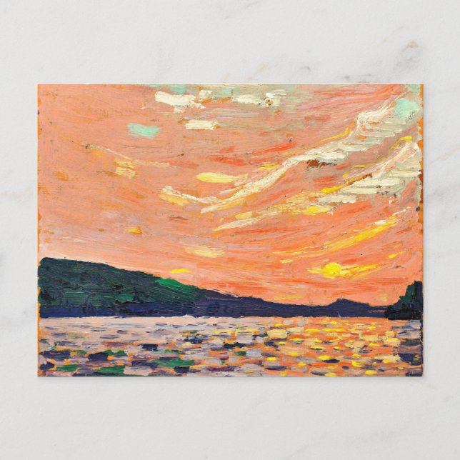 Postal Lago Smoke, pintura de Tom Thomson (Anverso)