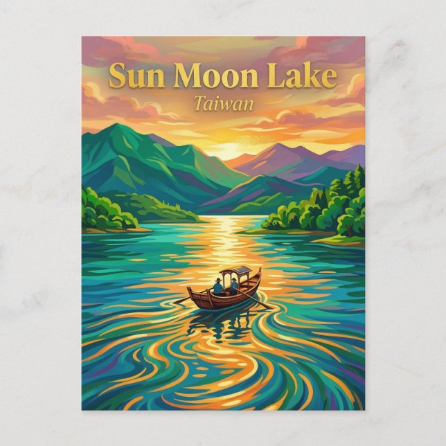 Postal Lago Sol y Luna Taiwán (Anverso)