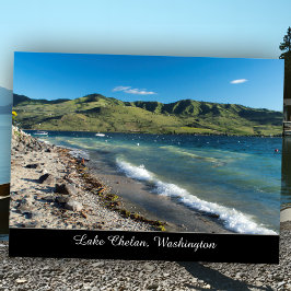 Postal Lago soleado Chelan Beach Escénico Estado de Washi
