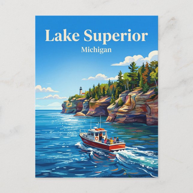 Postal Lago Superior EE. UU. (Anverso)