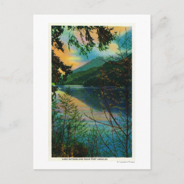 Postal Lago Sutherland nuevo Puerto Ángeles, WA (Anverso)