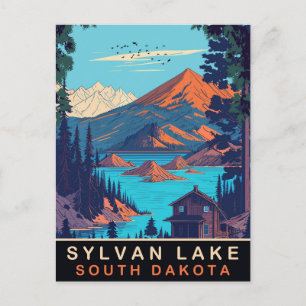 Postal Lago Sylvan, Dakota del Sur, Viajes de Vintage
