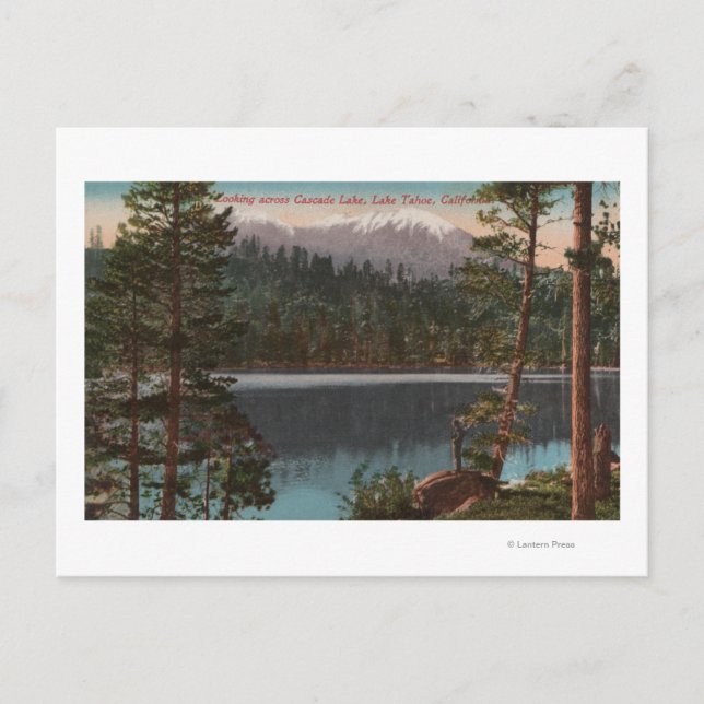 Postal Lago Tahoe, CA - Mirando a través del lago Cascade (Anverso)