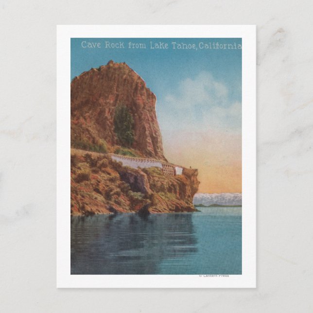 Postal Lago Tahoe, CA - Roca cueva desde la vista del lag (Anverso)
