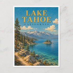 Postal Lago Tahoe California Lago Alpino GeoSaga