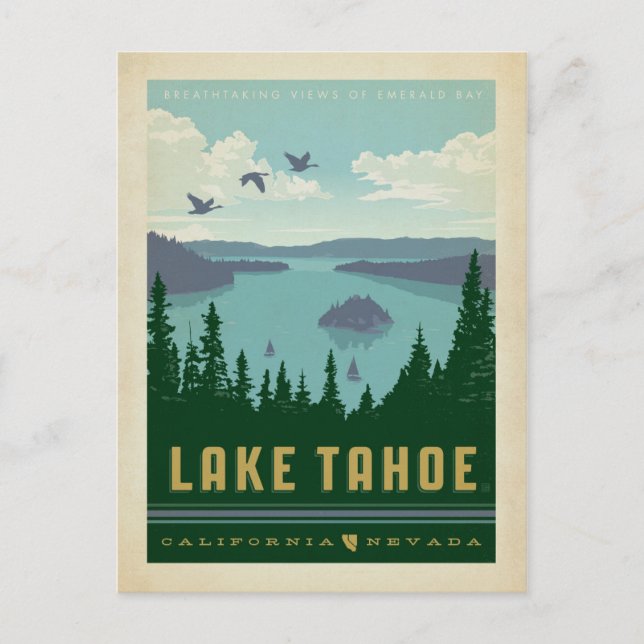 Postal Lago Tahoe | California y Nevada (Anverso)
