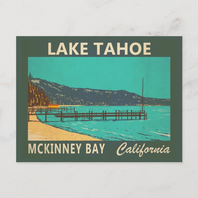 Postal Lago Tahoe McKinney Bay California Vintage (Anverso)