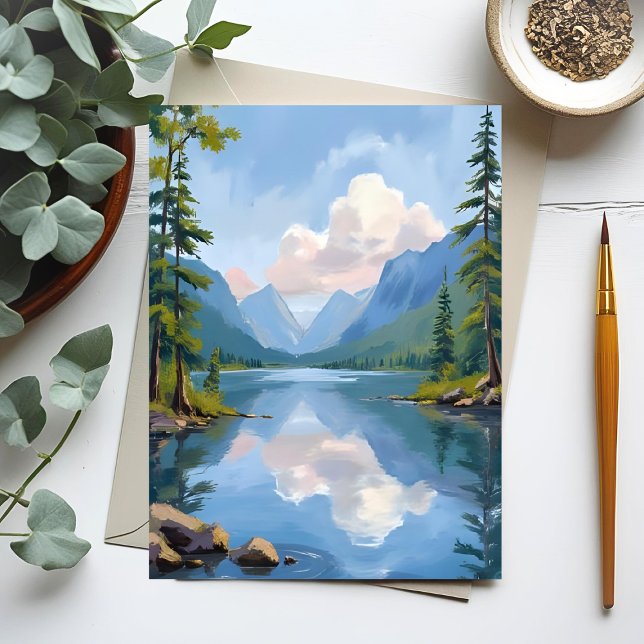 Postal Lago Tahoe | Paisaje de pintura de aceite (Subido por el creador)