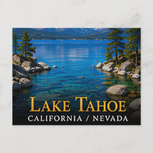 Postal Lago Tahoe Sierra Nevada Lago Alpino Viaje