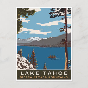Postal Lago Tahoe, Sierra Nevada, Viajes