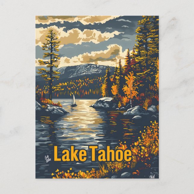 Postal Lago Tahoe Vintage (Anverso)