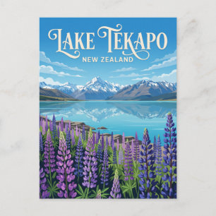 Postal Lago Tekapo Nueva Zelanda
