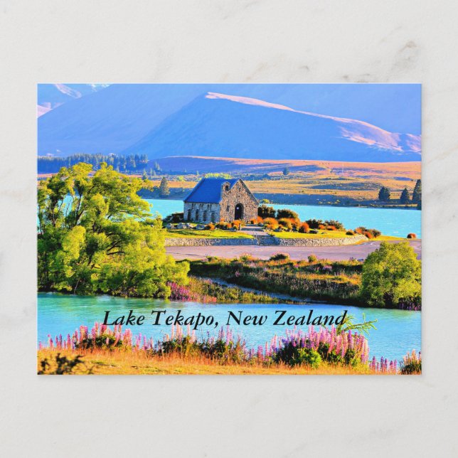 Postal Lago Tekapo, Nueva Zelanda (Anverso)