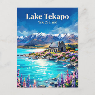 Postal Lago Tekapo Nueva Zelanda