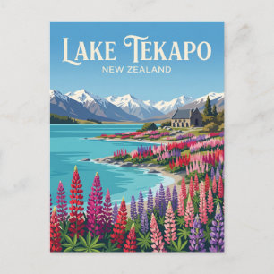 Postal Lago Tekapo Nueva Zelanda