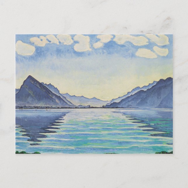 Postal Lago Thun, reflexión simétrica ferdinand Hodler- (Anverso)