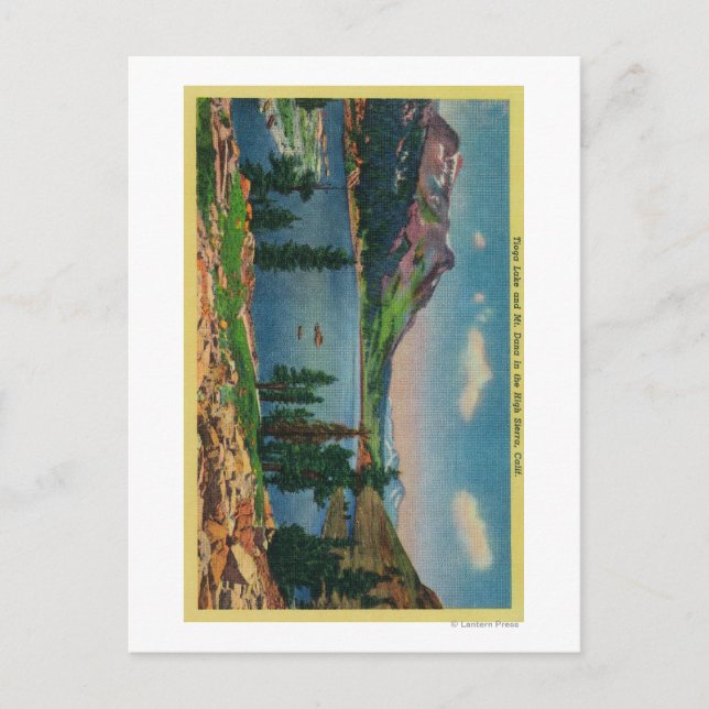 Postal Lago Tioga y Monte Dana en Alta Sierra (Anverso)