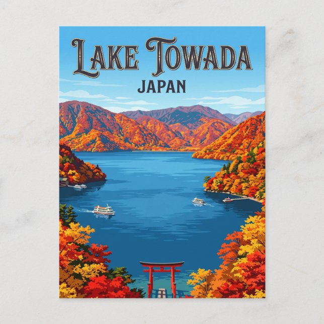 Postal Lago Towada Japón (Anverso)