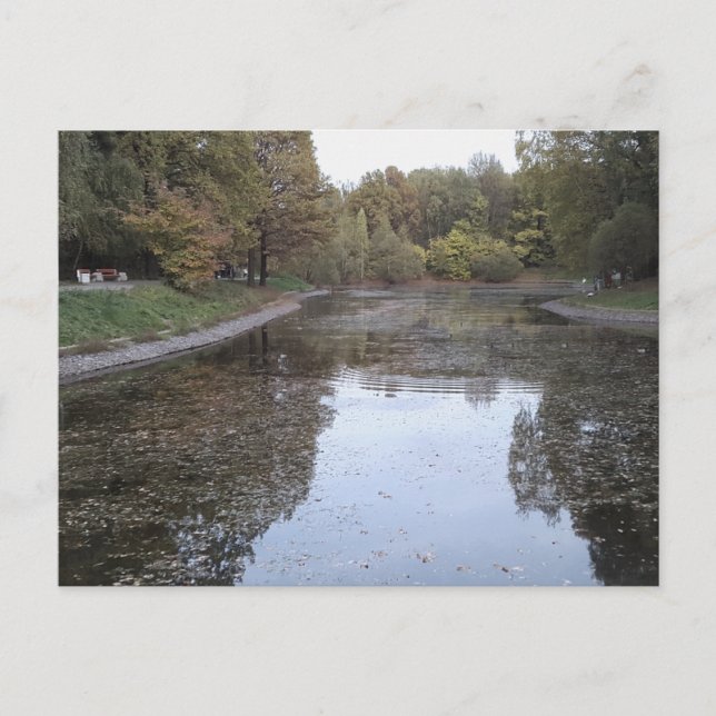 Postal Lago tranquilo de otoño – Edición escandinava (Anverso)