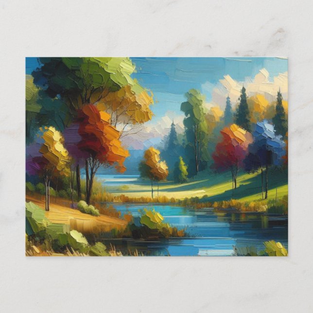 Postal Lago Trees en Paisaje, (Anverso)