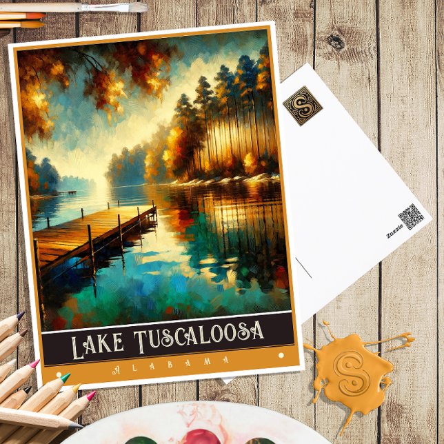 Postal Lago Tuscaloosa, Alabama | Pintura de época (Subido por el creador)