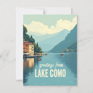 Postal Lago Vintage Como