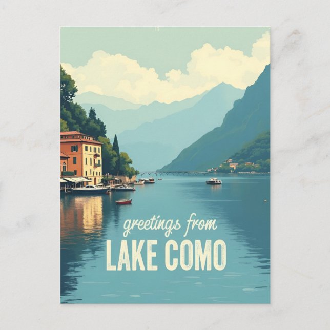 Postal Lago Vintage Como (Anverso)