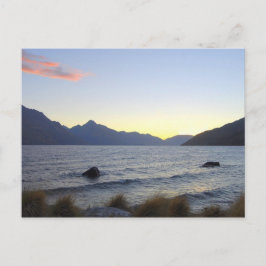 Postal Lago Wakatipu en Sunset, Queenstown, Nueva Zelanda