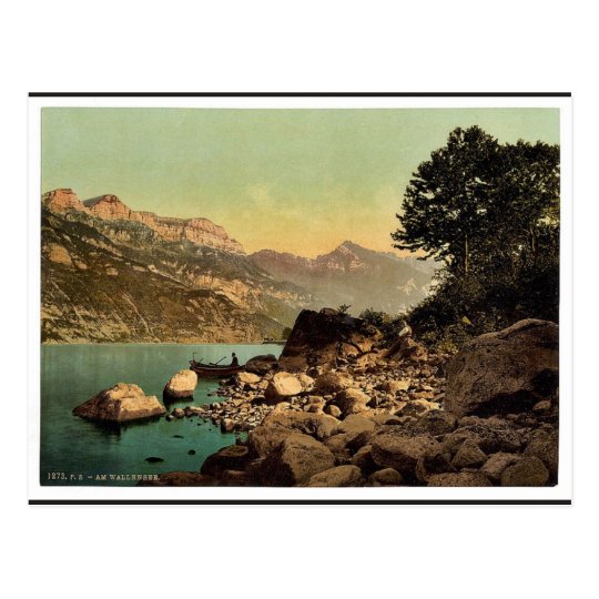 Postal Lago Wallenstadt, paisaje alpino y opinión sobre