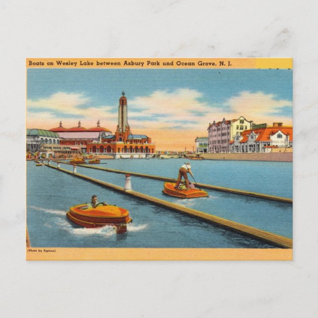 Postal Lago Wesley, Asbury Park & Ocean Grove, N.J. (Anverso)