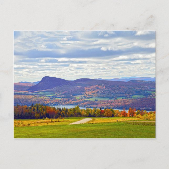 Postal Lago Willoughby, Vermont, en otoño (Anverso)
