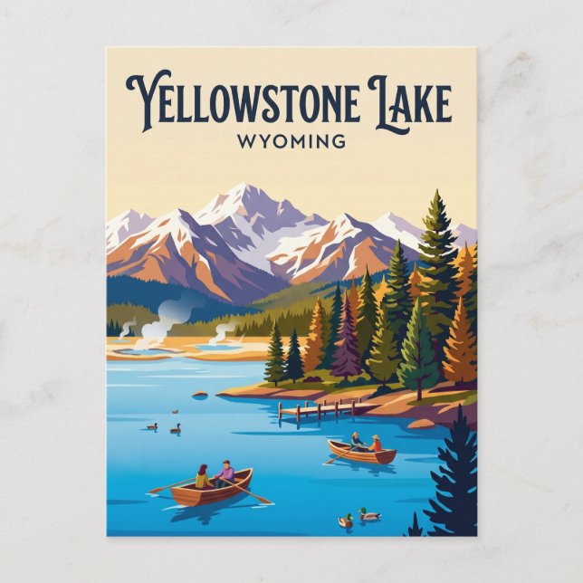 Postal Lago Yellowstone EE. UU. (Anverso)