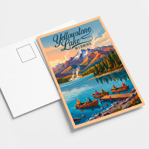 Postal Lago Yellowstone Wyoming Pesca Escénica