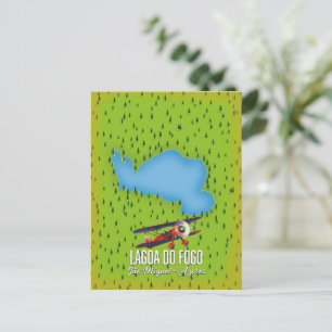Postal Lagoa do Fogo São Miguel Azores mapa